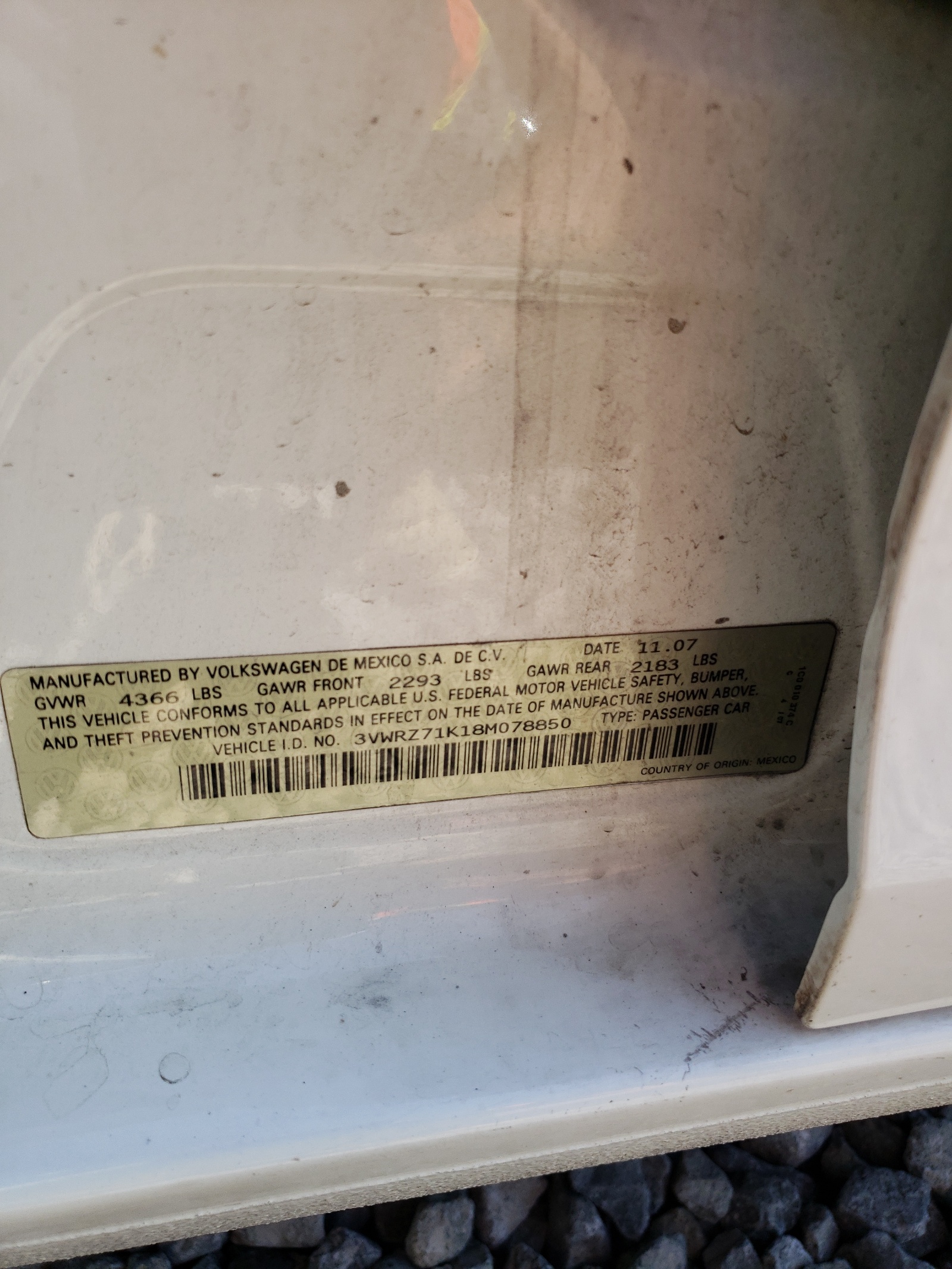 3VWRZ71K18M078850 2008 Volkswagen Jetta Se