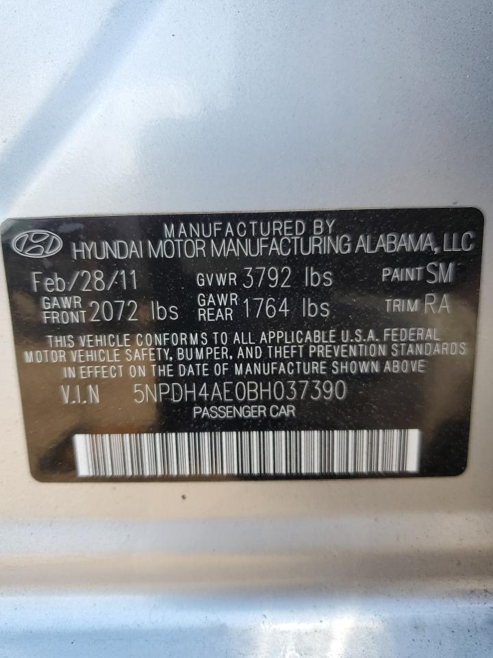 5NPDH4AE0BH037390 2011 Hyundai Elantra Gls