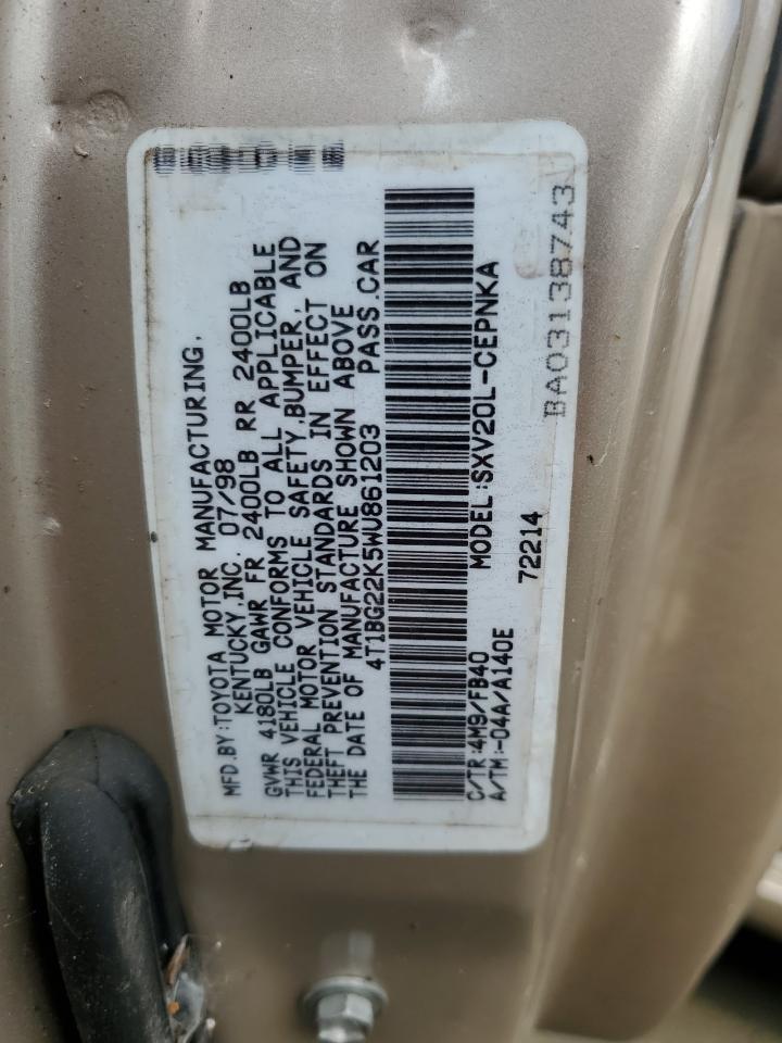 4T1BG22K5WU861203 1998 Toyota Camry Ce