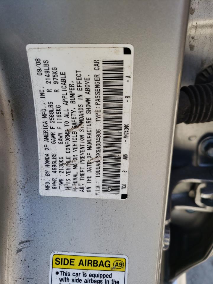 2009 Acura Tl VIN: 19UUA865X9A004906 Lot: 63321194