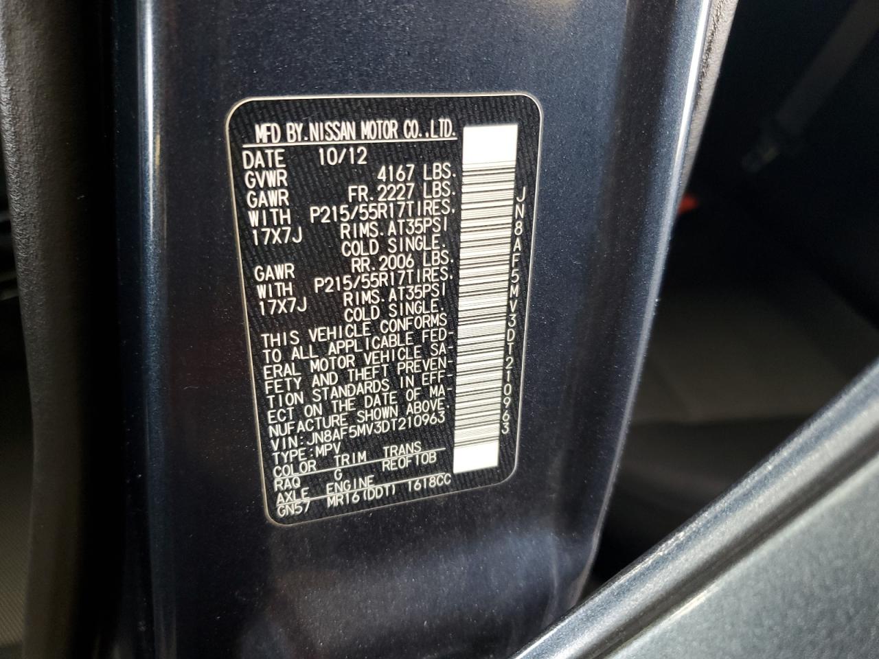 2013 Nissan Juke S VIN: JN8AF5MV3DT210963 Lot: 64948904