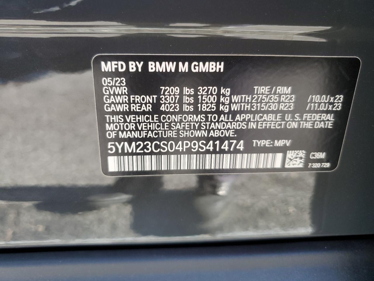 5YM23CS04P9S41474 2023 BMW Xm