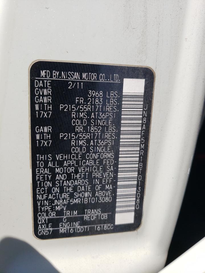 2011 Nissan Juke S VIN: JN8AF5MR1BT013080 Lot: 62541494