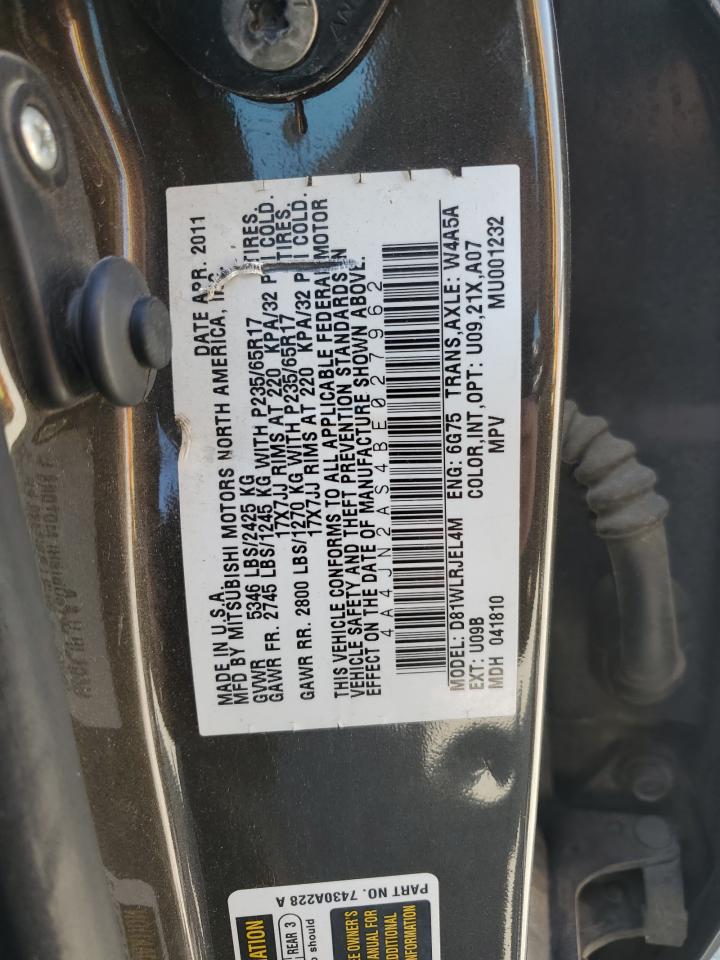 2011 Mitsubishi Endeavor Ls VIN: 4A4JN2AS4BE027962 Lot: 62329844