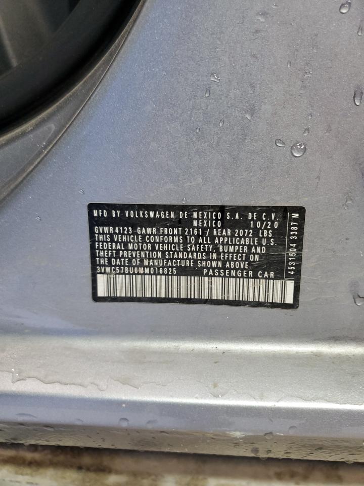 3VWC57BU6MM016825 2021 Volkswagen Jetta S