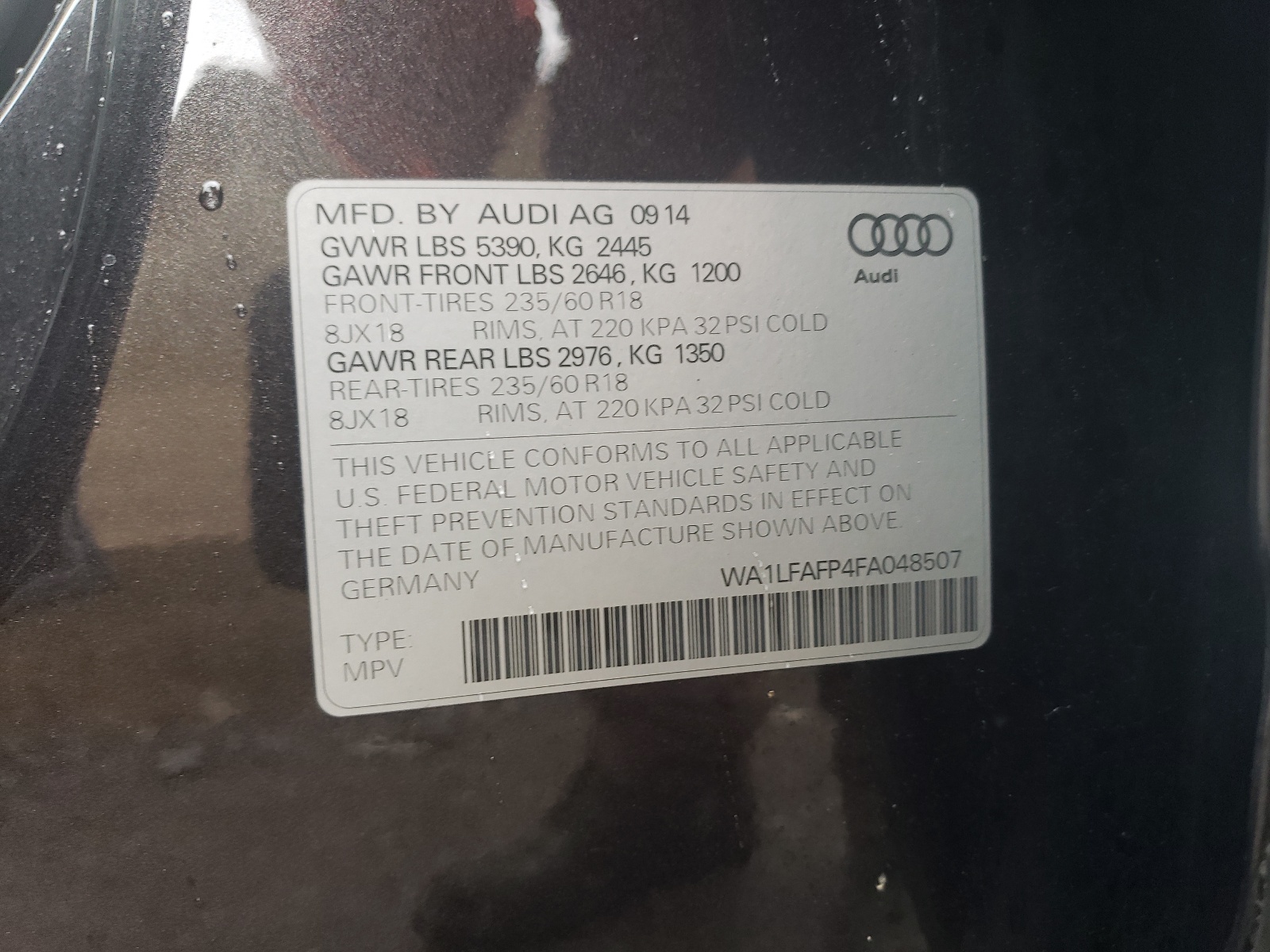 WA1LFAFP4FA048507 2015 Audi Q5 Premium Plus