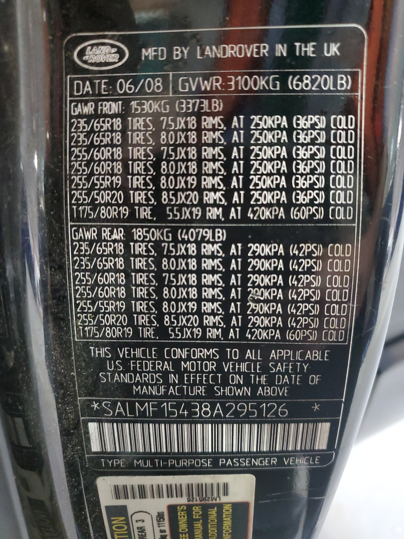 SALMF15438A295126 2008 Land Rover Range Rover Hse