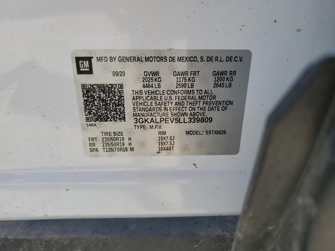 3GKALPEV5LL339809 2020 GMC Terrain Slt