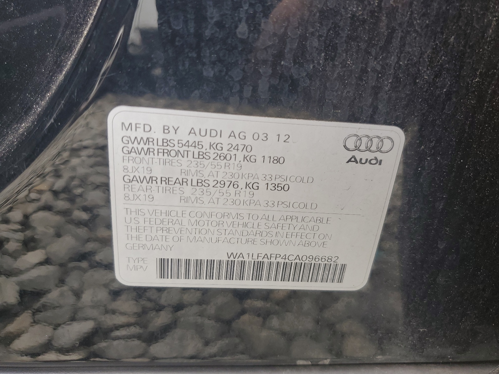 WA1LFAFP4CA096682 2012 Audi Q5 Premium Plus