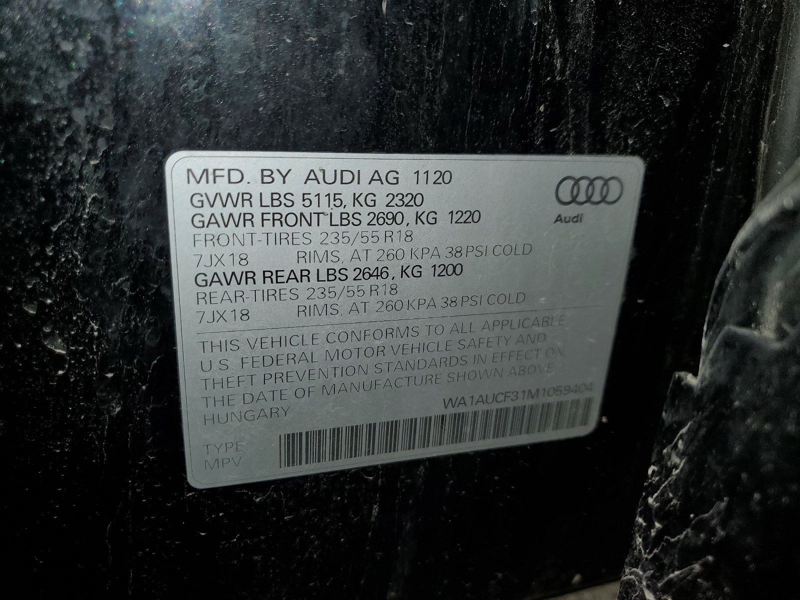 WA1AUCF31M1059404 2021 Audi Q3 Premium 40