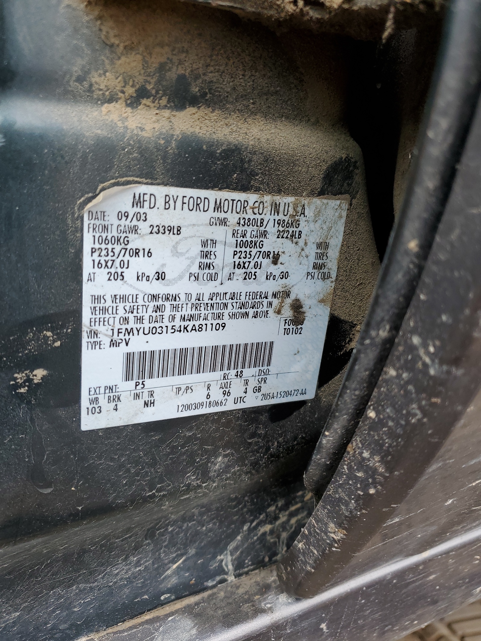 1FMYU03154KA81109 2004 Ford Escape Xlt