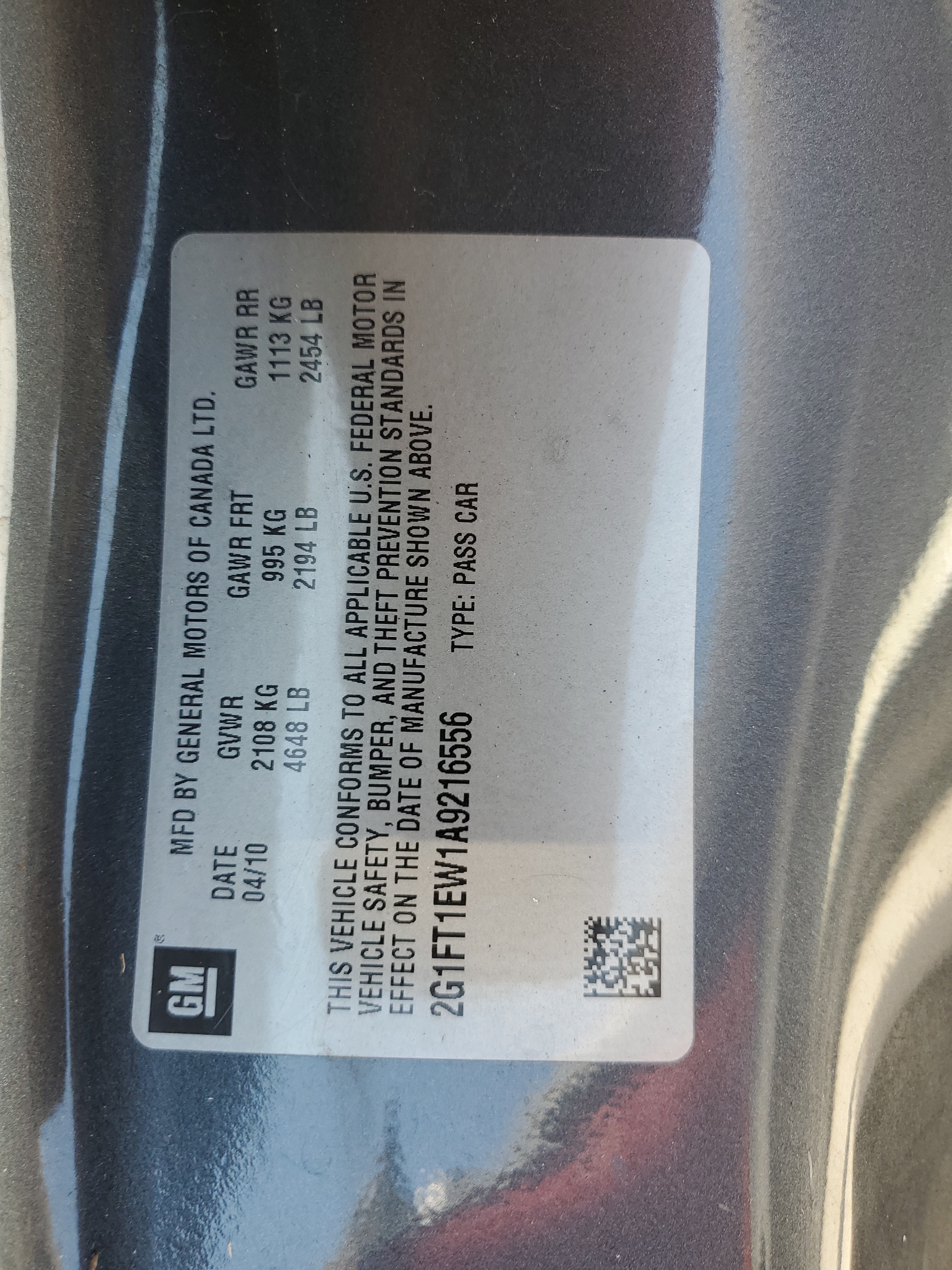 2G1FT1EW1A9216556 2010 Chevrolet Camaro Ss