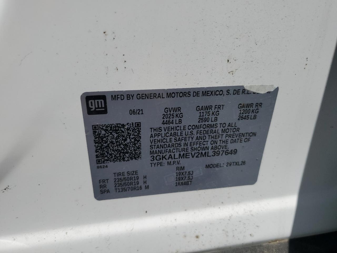 2021 GMC Terrain Sle VIN: 3GKALMEV2ML397649 Lot: 63391544