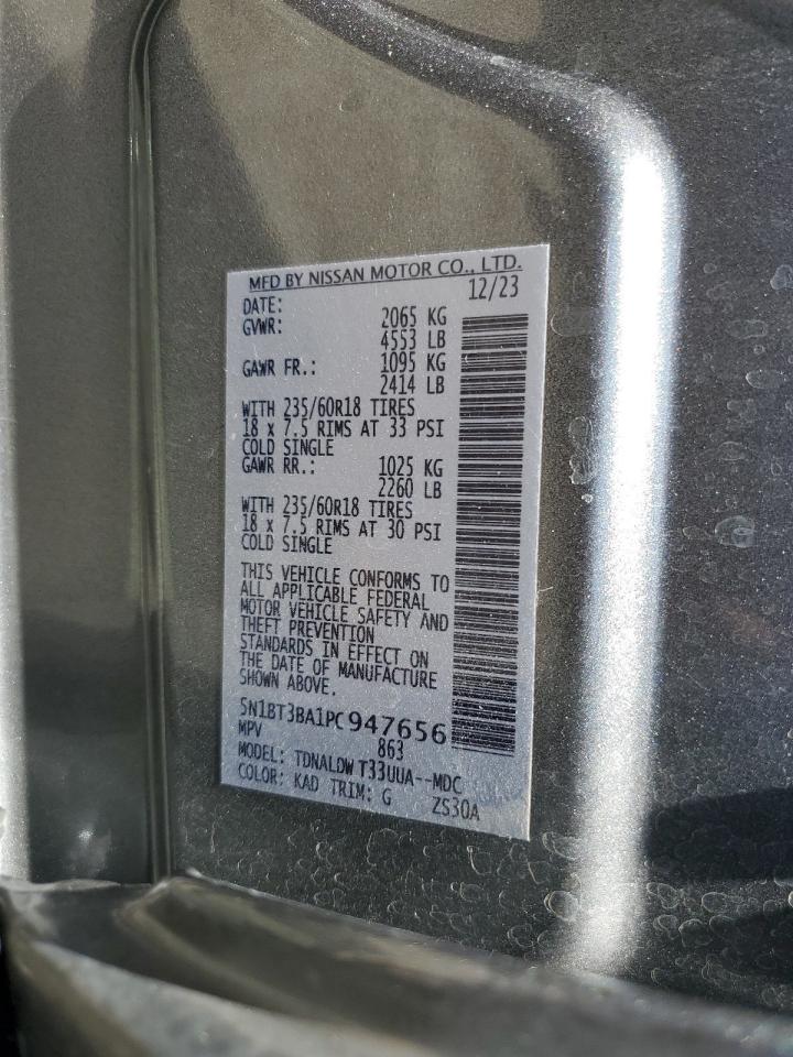 2023 Nissan Rogue Sv VIN: 5N1BT3BA1PC947656 Lot: 64316504