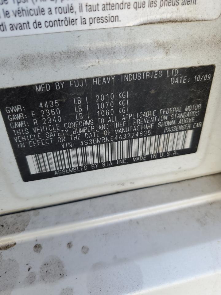 2010 Subaru Legacy 2.5I Limited VIN: 4S3BMBK64A3224835 Lot: 65571794