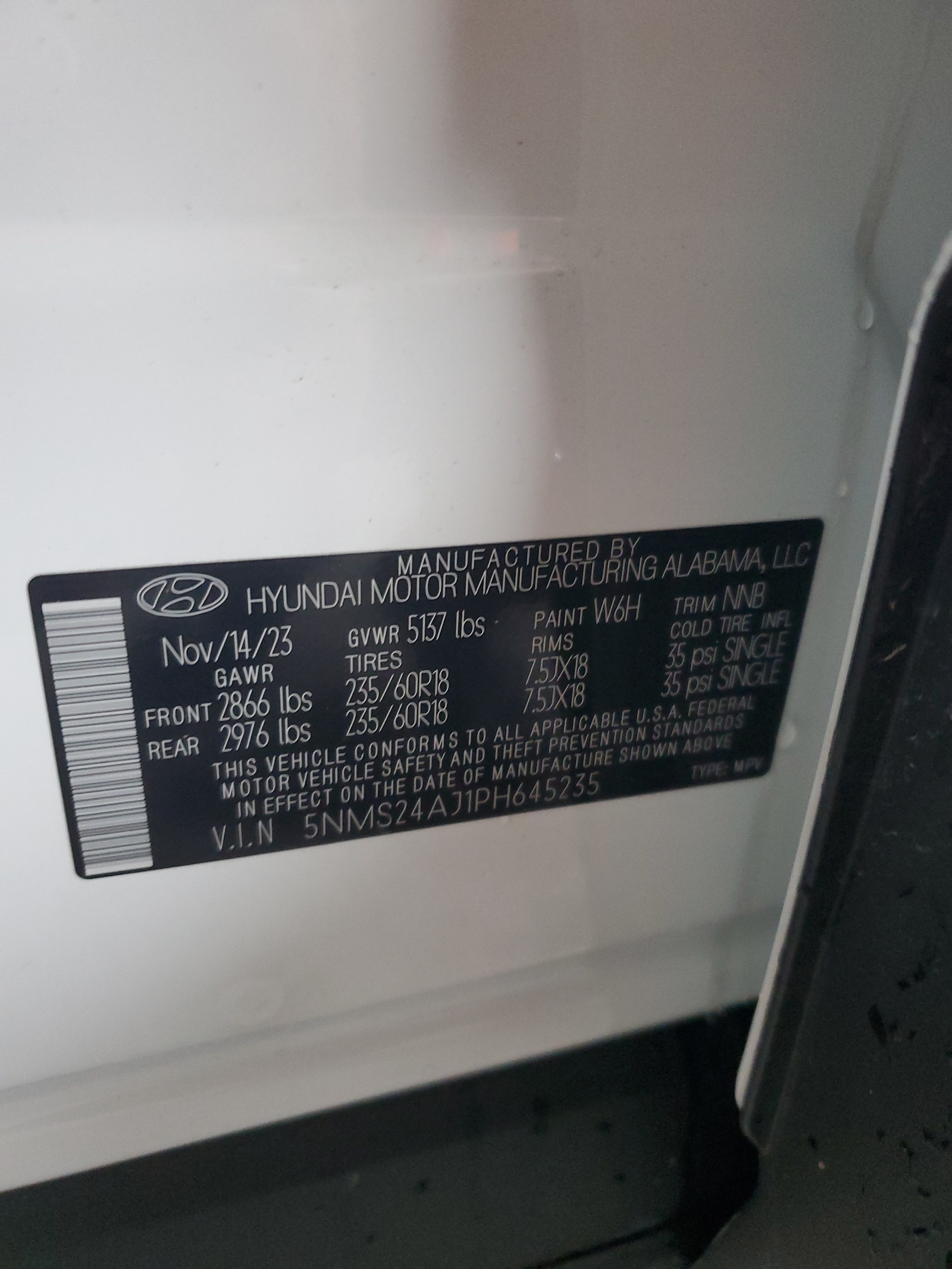 5NMS24AJ1PH645235 2023 Hyundai Santa Fe Sel