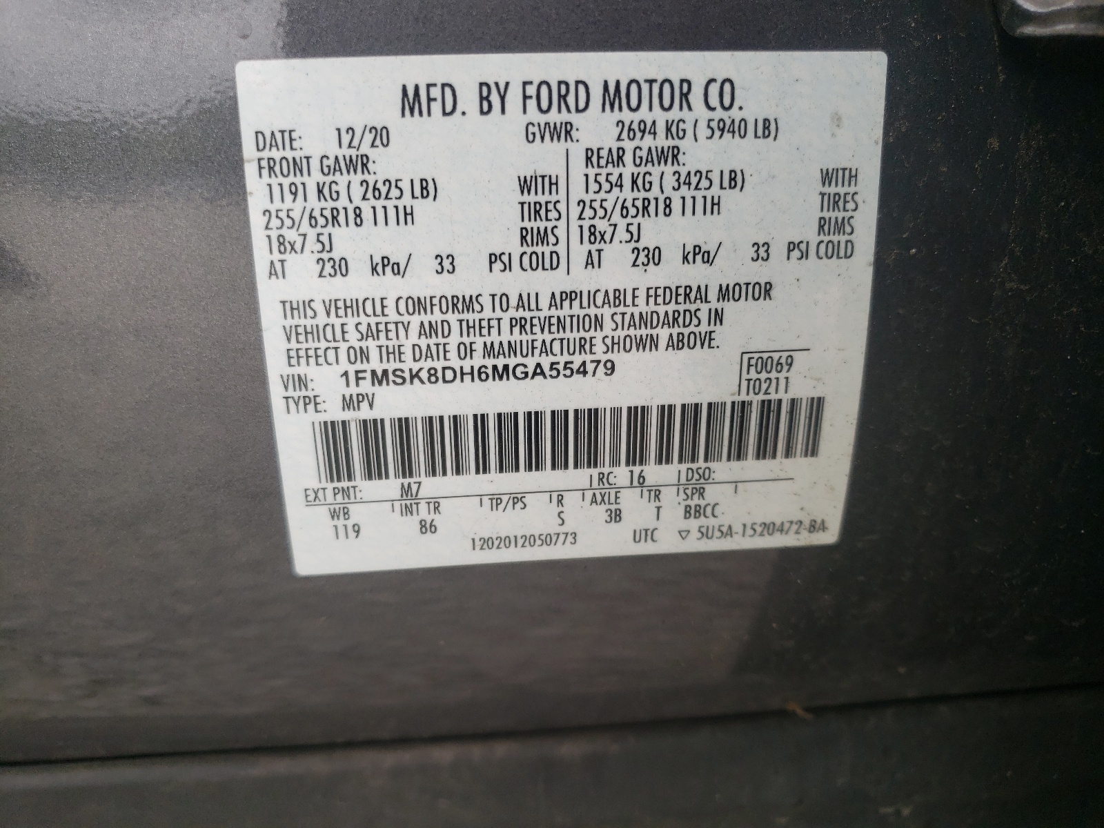 1FMSK8DH6MGA55479 2021 Ford Explorer Xlt