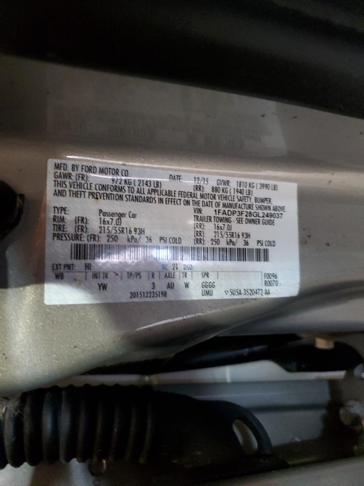 1FADP3F28GL249037 FORD FOCUS 2016