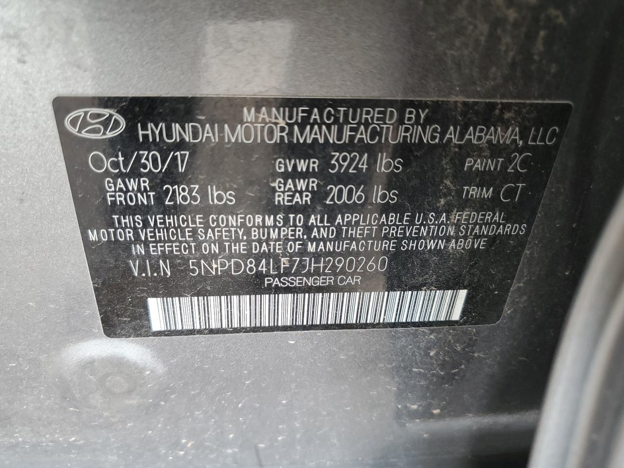 2018 Hyundai Elantra Sel VIN: 5NPD84LF7JH290260 Lot: 62860584