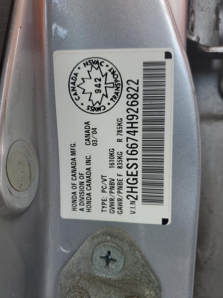 2HGES16674H926822 2004 Honda Civic Lx