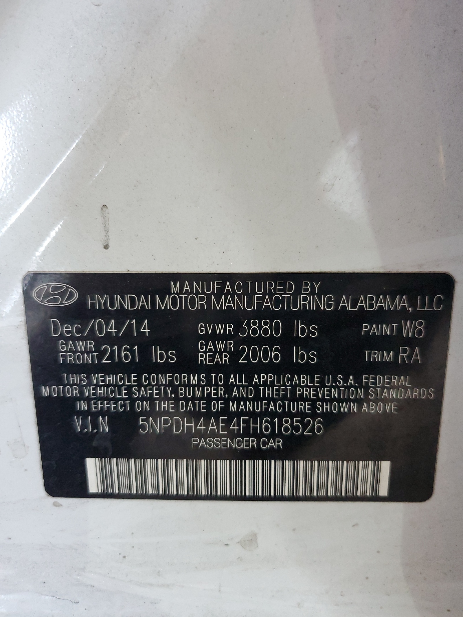 5NPDH4AE4FH618526 2015 Hyundai Elantra Se