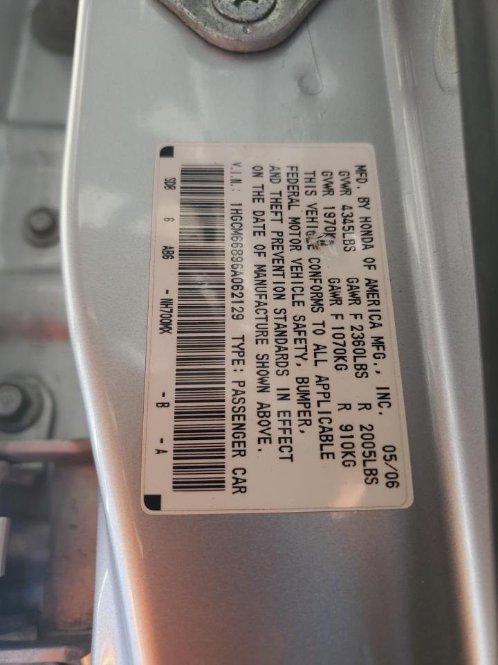 2006 Honda Accord Ex VIN: 1HGCM66896A062129 Lot: 63497344