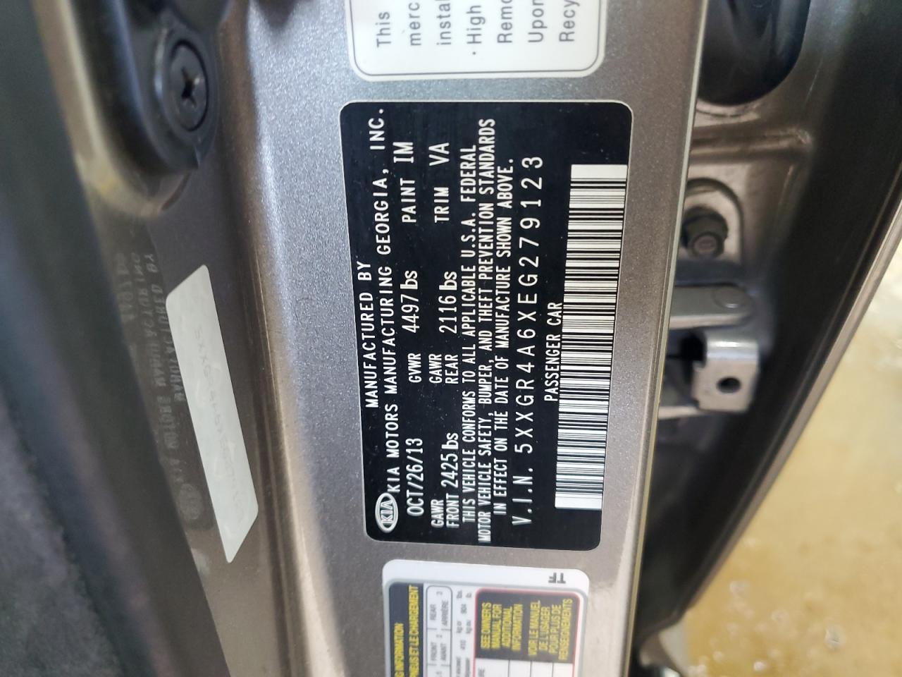 2014 Kia Optima Sx VIN: 5XXGR4A6XEG279123 Lot: 64935574