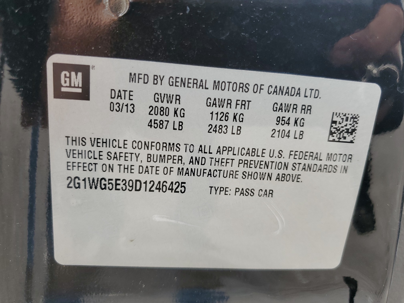 2G1WG5E39D1246425 2013 Chevrolet Impala Lt