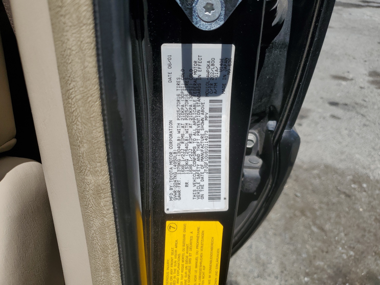 JTJGF10U810114073 2001 Lexus Rx 300