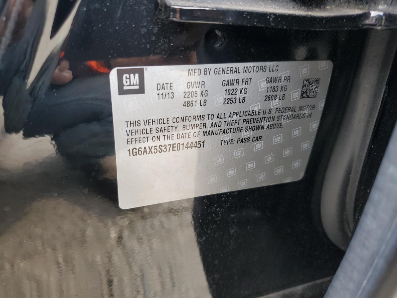 2014 Cadillac Cts Luxury Collection VIN: 1G6AX5S37E0144451 Lot: 62645604