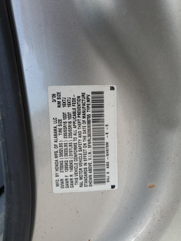 2006 Honda Odyssey Lx VIN: 5FNRL38286B088795 Lot: 63045484