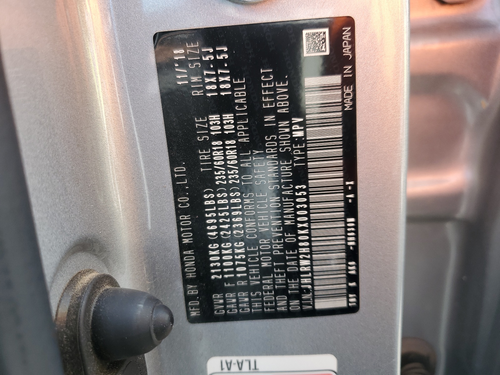 JHLRW2H80KX003053 2019 Honda Cr-V Exl