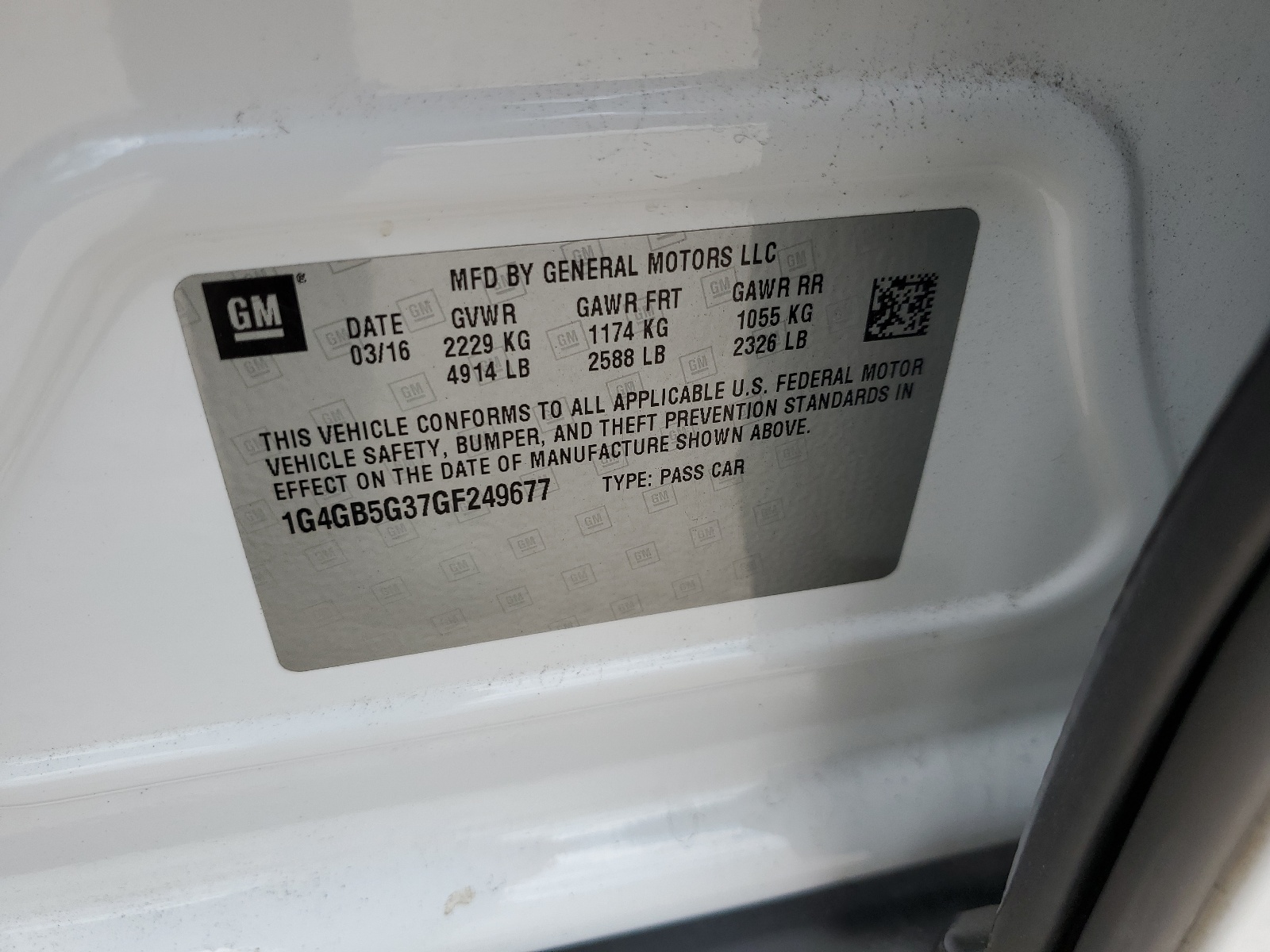 1G4GB5G37GF249677 2016 Buick Lacrosse