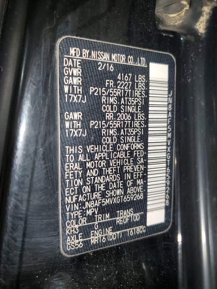 2016 Nissan Juke S VIN: JN8AF5MVXGT659268 Lot: 63599164