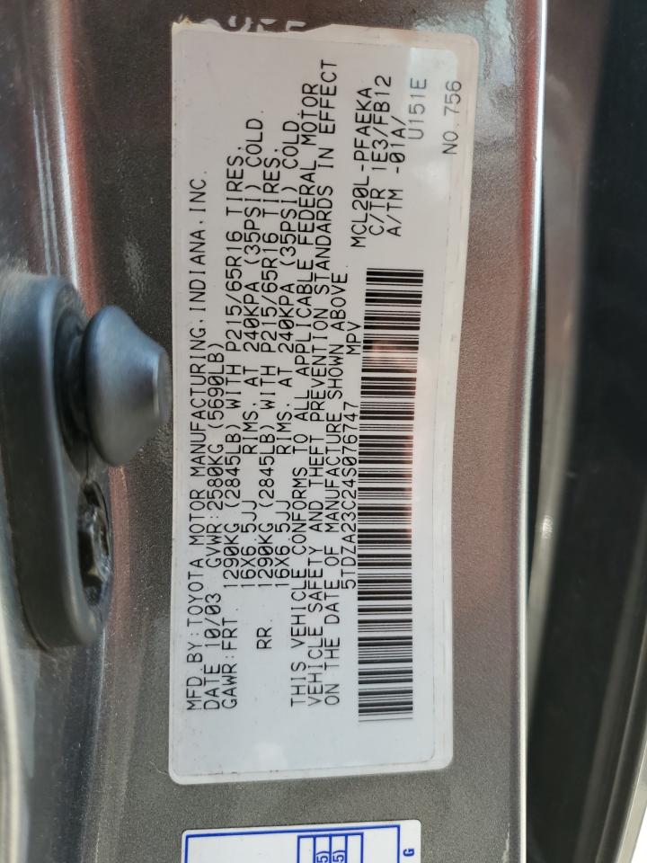 5TDZA23C24S076747 2004 Toyota Sienna Ce