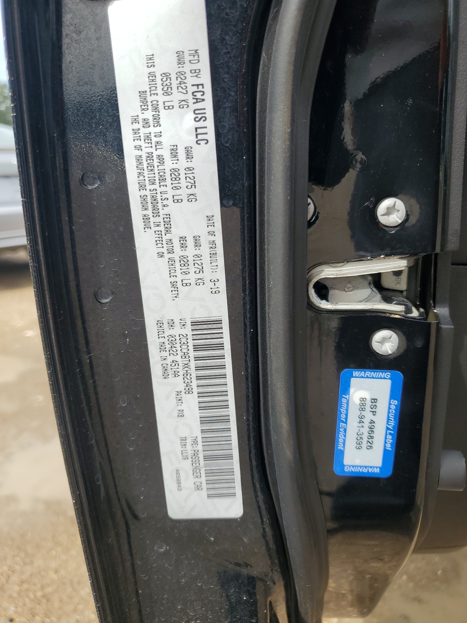 2C3CCABTXKH623498 2019 Chrysler 300 S