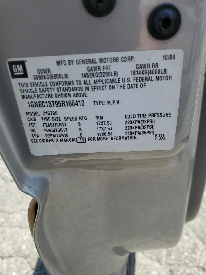 2005 Chevrolet Tahoe C1500 VIN: 1GNEC13T95R166410 Lot: 63360284