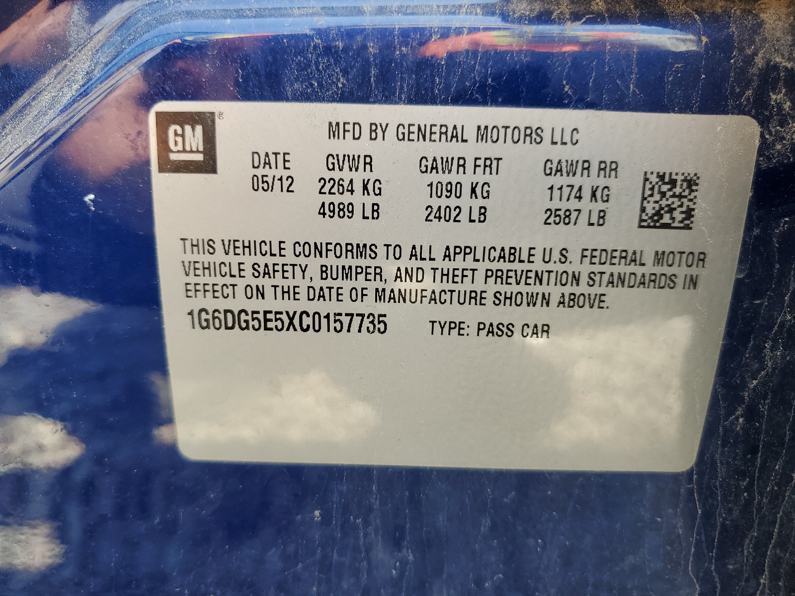 1G6DG5E5XC0157735 2012 Cadillac Cts Luxury Collection