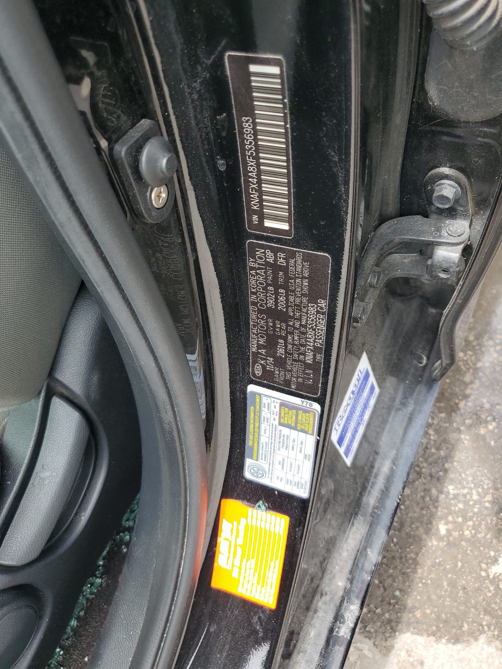 KNAFX4A8XF5356983 2015 Kia Forte Ex