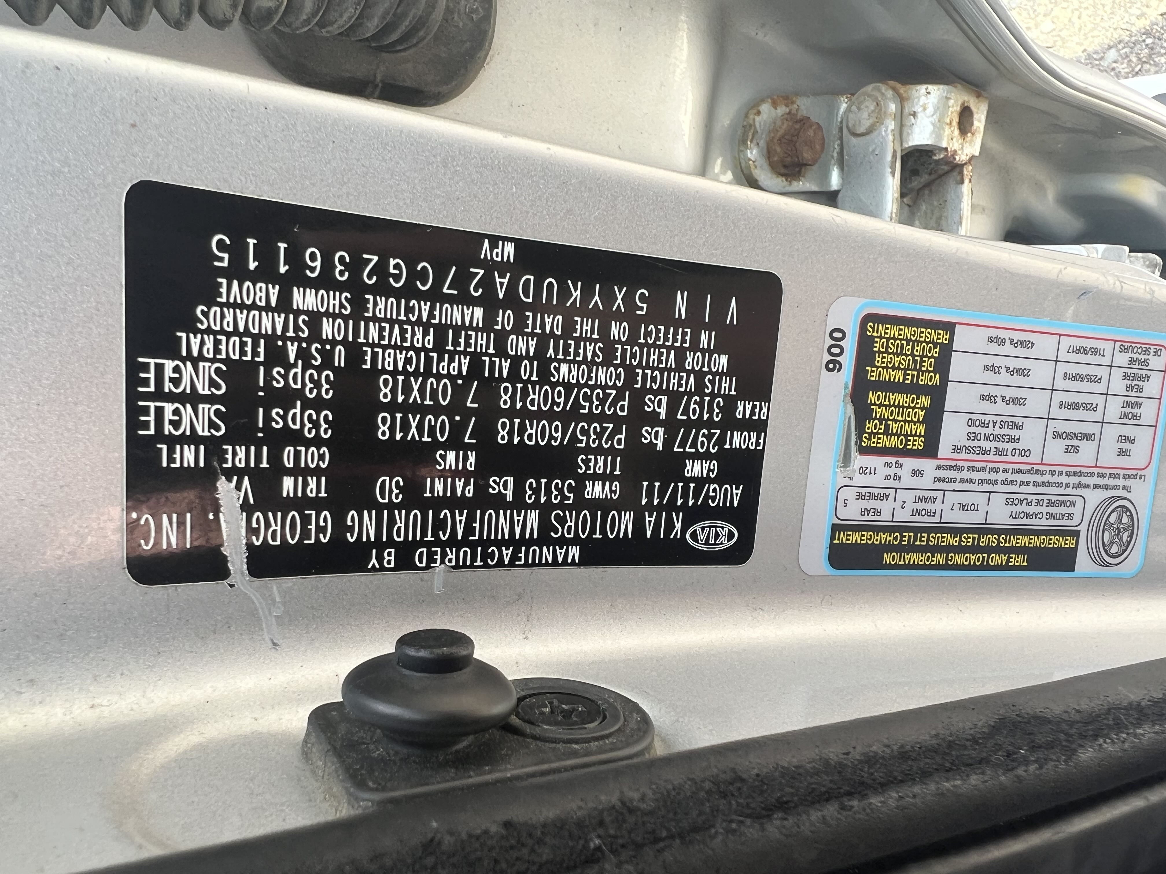 2012 Kia Sorento Ex vin: 5XYKUDA27CG236115