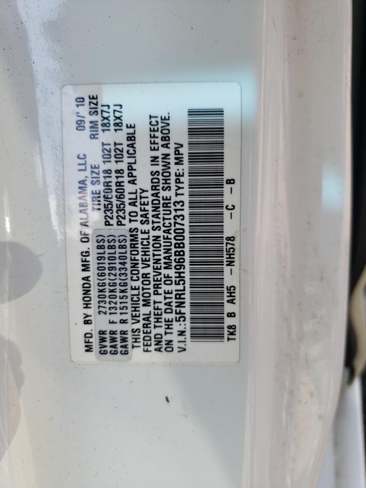 2011 Honda Odyssey Touring VIN: 5FNRL5H96BB007313 Lot: 62923104