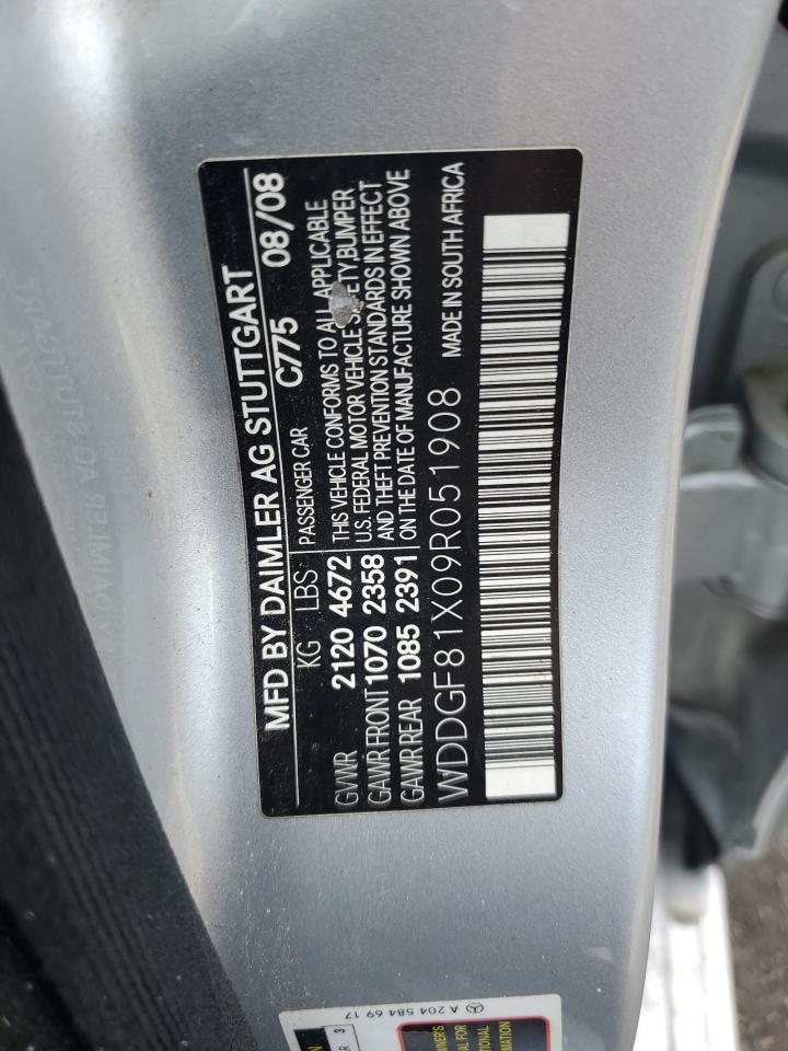 2009 Mercedes-Benz C 300 4Matic VIN: WDDGF81X09R051908 Lot: 63044144