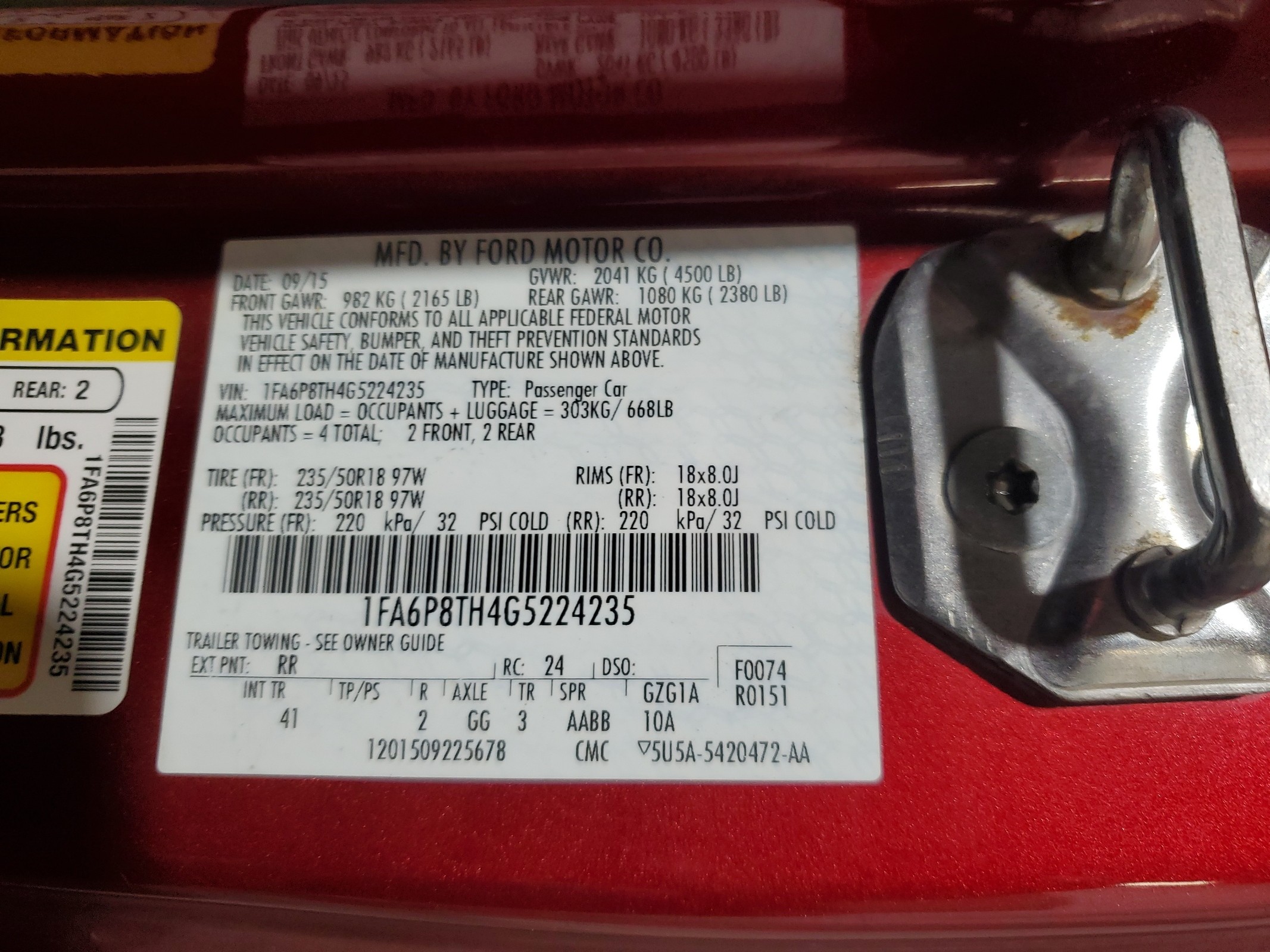 1FA6P8TH4G5224235 2016 Ford Mustang