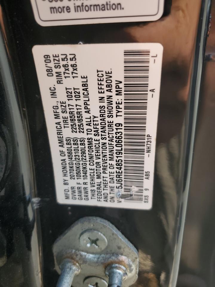 2009 Honda Cr-V Ex VIN: 5J6RE48519L066319 Lot: 62756894