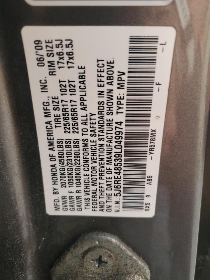 2009 Honda Cr-V Ex VIN: 5J6RE48539L049974 Lot: 64324144