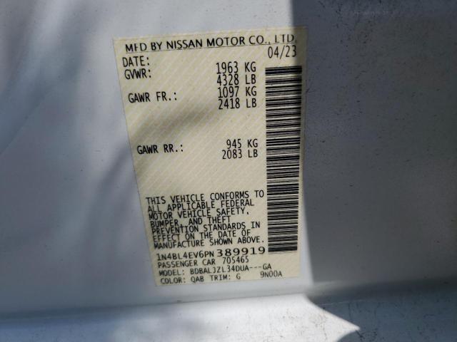 2023 NISSAN ALTIMA SL 1N4BL4EV6PN389919  63883484