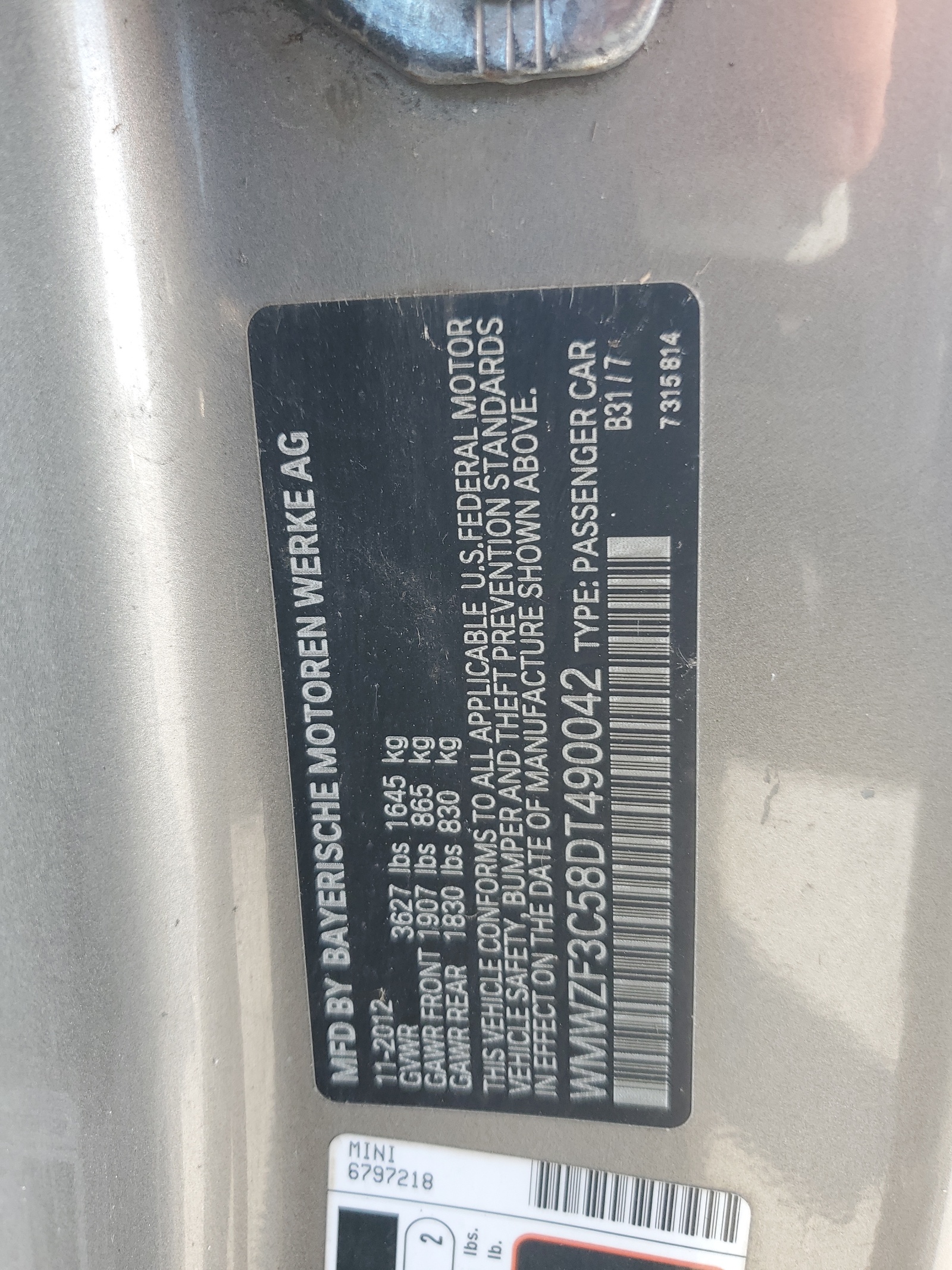 WMWZF3C58DT490042 2013 Mini Cooper Clubman