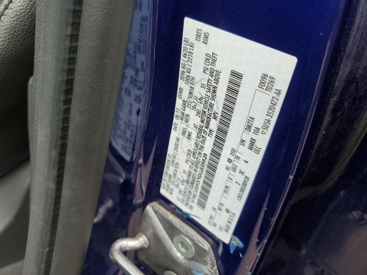 2013 Ford Escape Sel VIN: 1FMCU0HX1DUA99828 Lot: 63878384