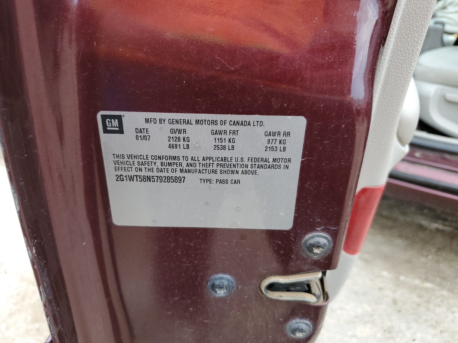 2G1WT58N579285897 2007 Chevrolet Impala Lt