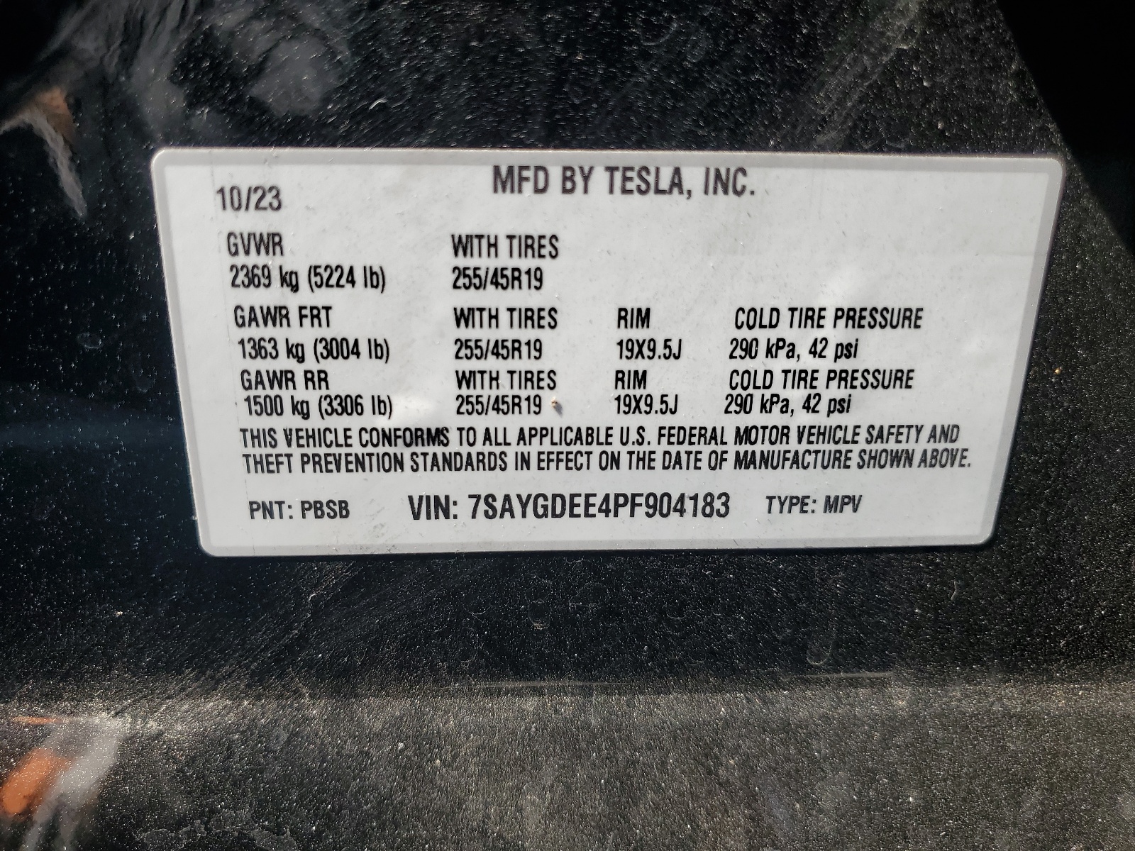 7SAYGDEE4PF904183 2023 Tesla Model Y